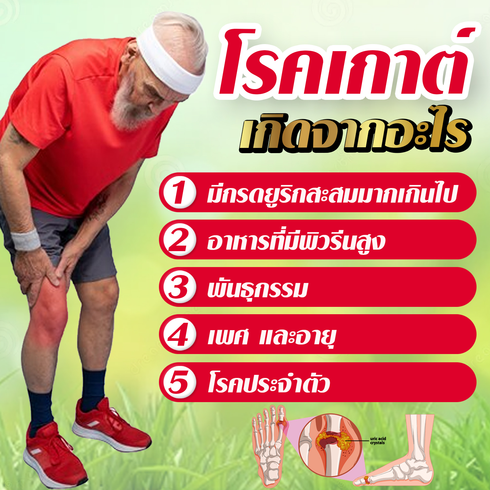 สาเหตุของการเกิดโรคเกาต์